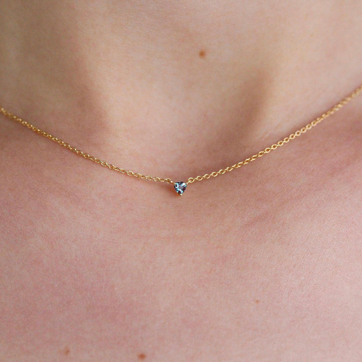 Necklace 14k Yellow Gold The June Tiny Trillion Birthstone Necklace with Alexandrite in Yellow Gold