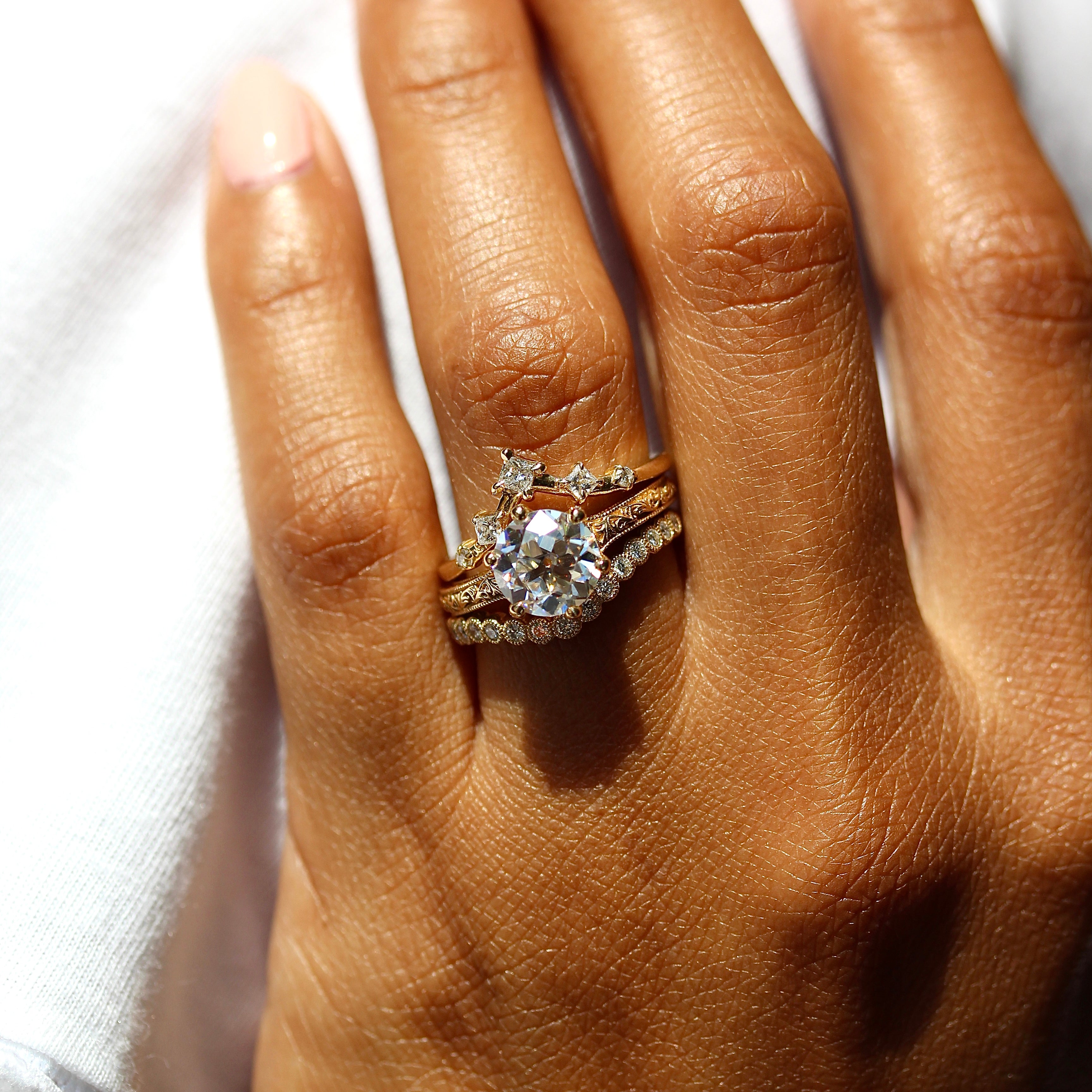 Gold contour wedding band store