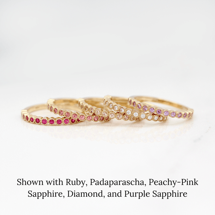 Wedding Band 14k Yellow Gold The February Florence Birthstone Ring with Purple Sapphire in Yellow Gold