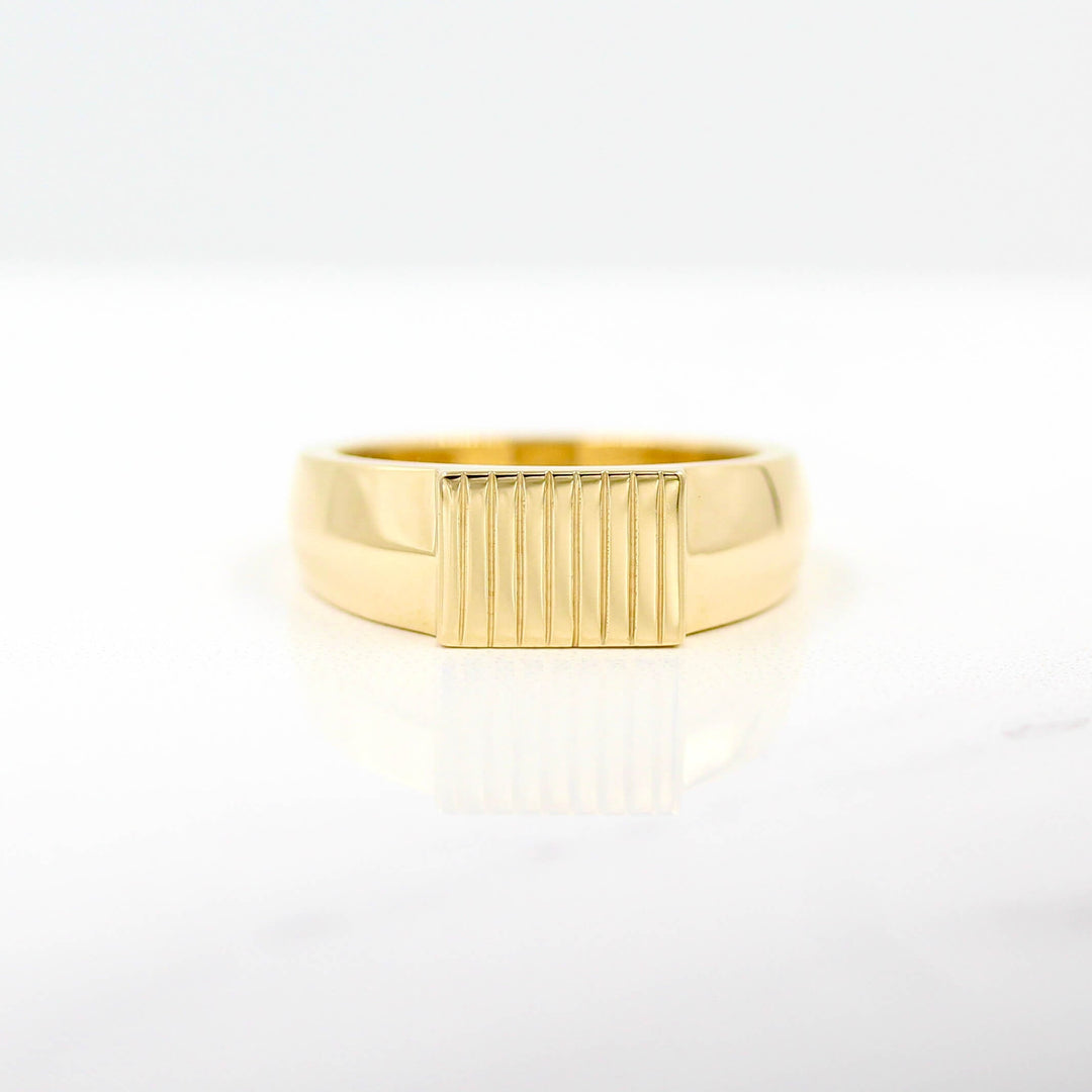 The Blake Ring in Yellow Gold against a white background