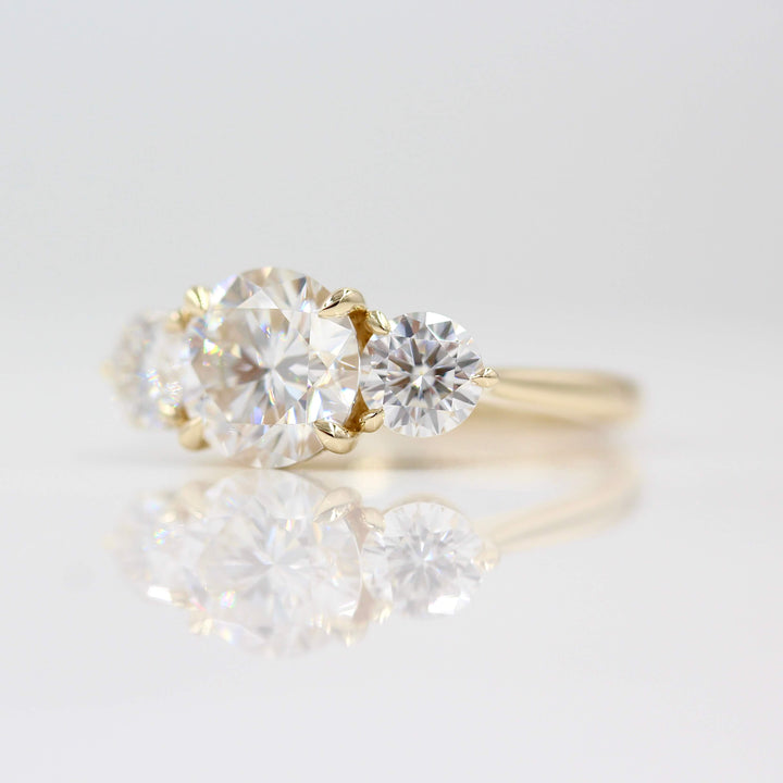 Ready to Ship Ring 14k Yellow Gold / 2ct The Corrinne Hidden Halo Ring in Yellow Gold with 2ct Moissanite