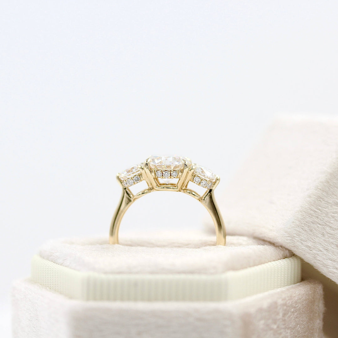 Ready to Ship Ring 14k Yellow Gold / 2ct The Corrinne Hidden Halo Ring in Yellow Gold with 2ct Moissanite