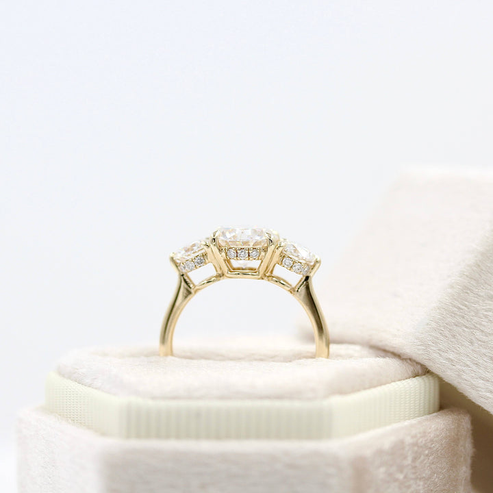 Ready to Ship Ring 14k Yellow Gold / 2ct The Corrinne Hidden Halo Ring in Yellow Gold with 2ct Moissanite