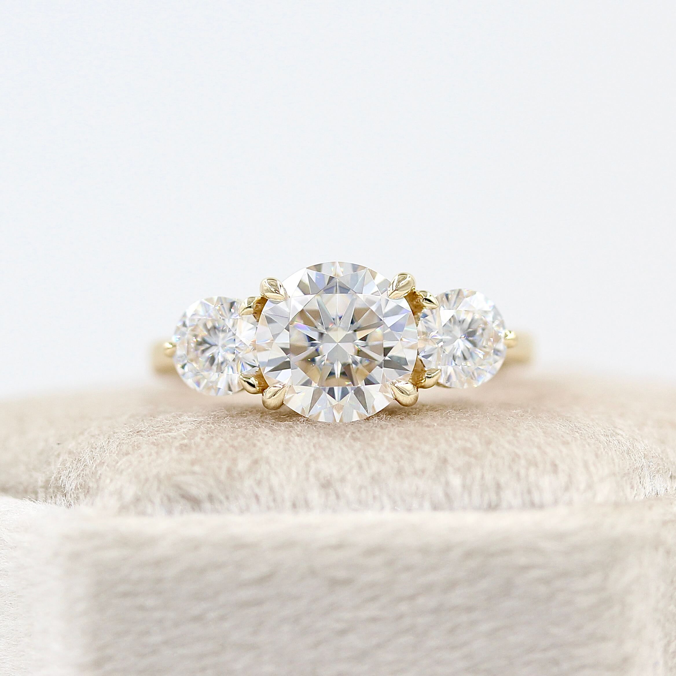 Ready to Ship Ring 14k Yellow Gold / 2ct The Corrinne Hidden Halo Ring in Yellow Gold with 2ct Moissanite