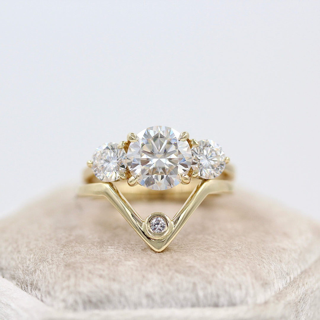 Ready to Ship Ring 14k Yellow Gold / 2ct The Corrinne Hidden Halo Ring in Yellow Gold with 2ct Moissanite