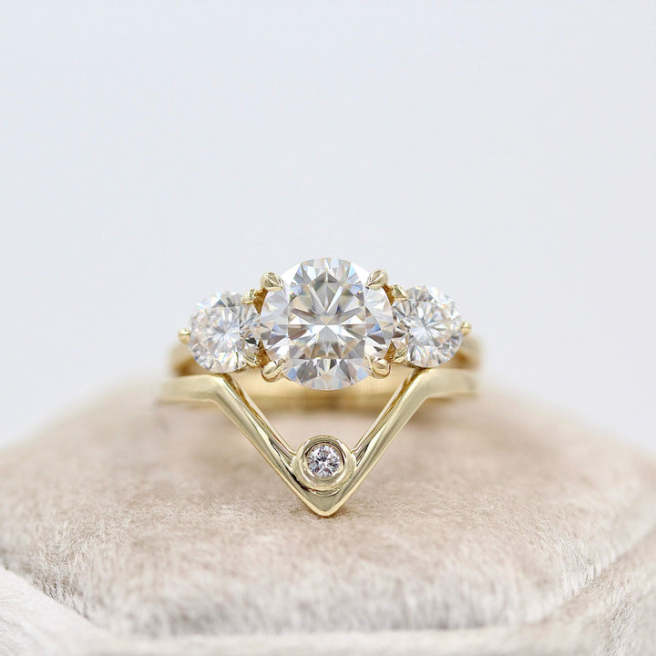 Ready to Ship Ring 14k Yellow Gold / 2ct The Corrinne Hidden Halo Ring in Yellow Gold with 2ct Moissanite