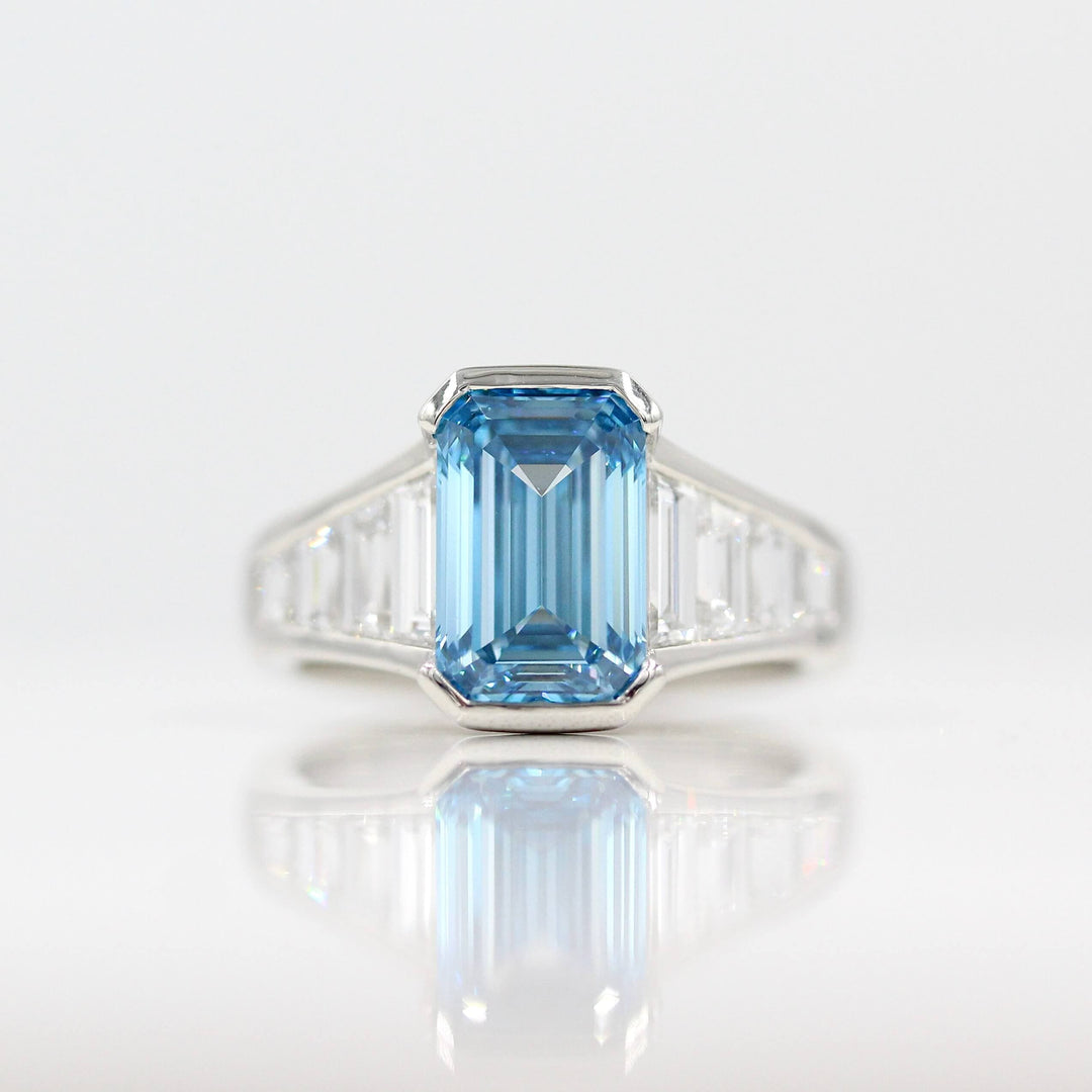 Engagement Ring Platinum The Daphne Ring in Platinum with 3.11ct Blue Lab-Grown Diamond