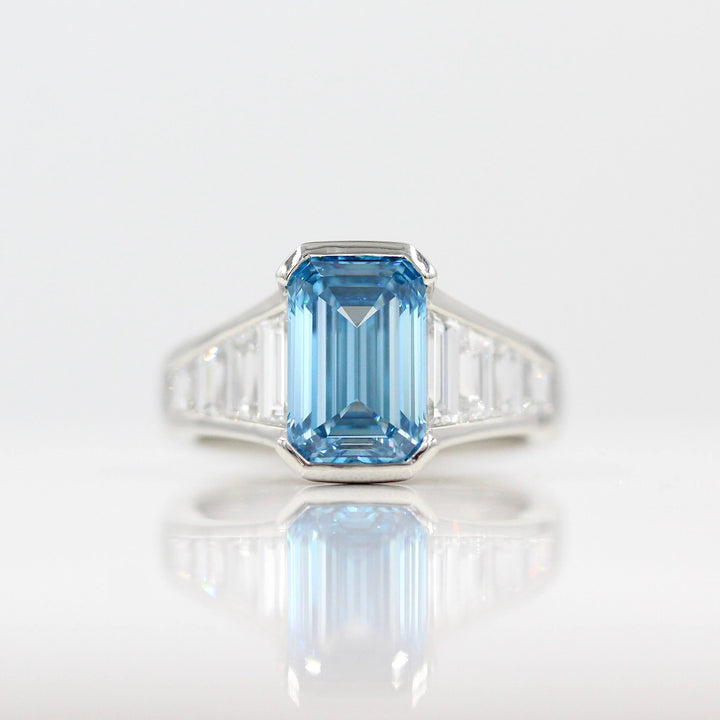 Engagement Ring Platinum The Daphne Ring in Platinum with 3.11ct Blue Lab-Grown Diamond