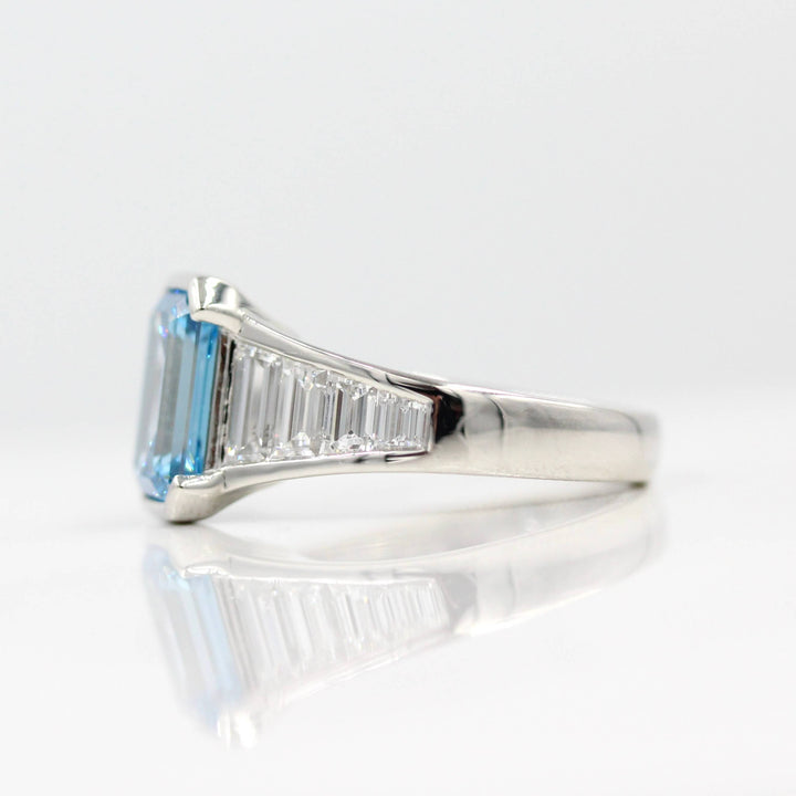 Engagement Ring Platinum The Daphne Ring in Platinum with 3.11ct Blue Lab-Grown Diamond