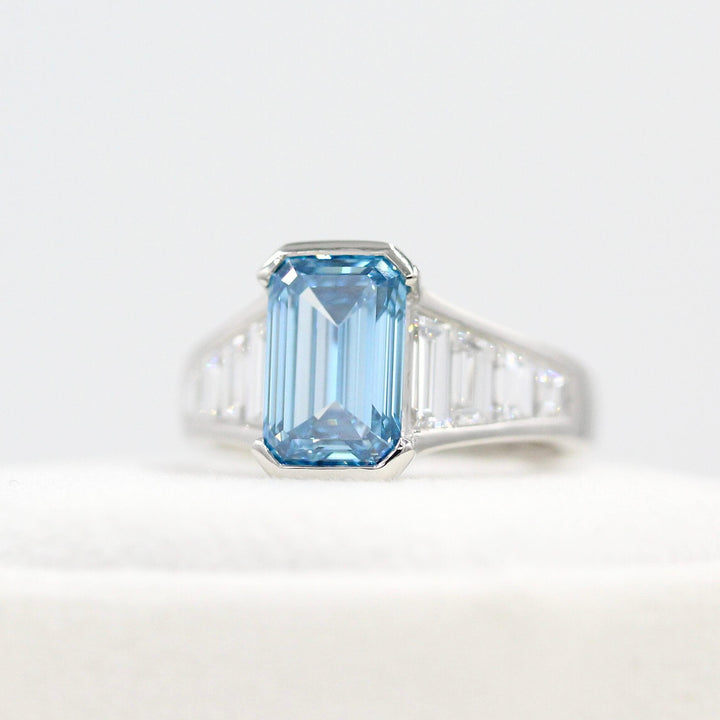 Engagement Ring Platinum The Daphne Ring in Platinum with 3.11ct Blue Lab-Grown Diamond