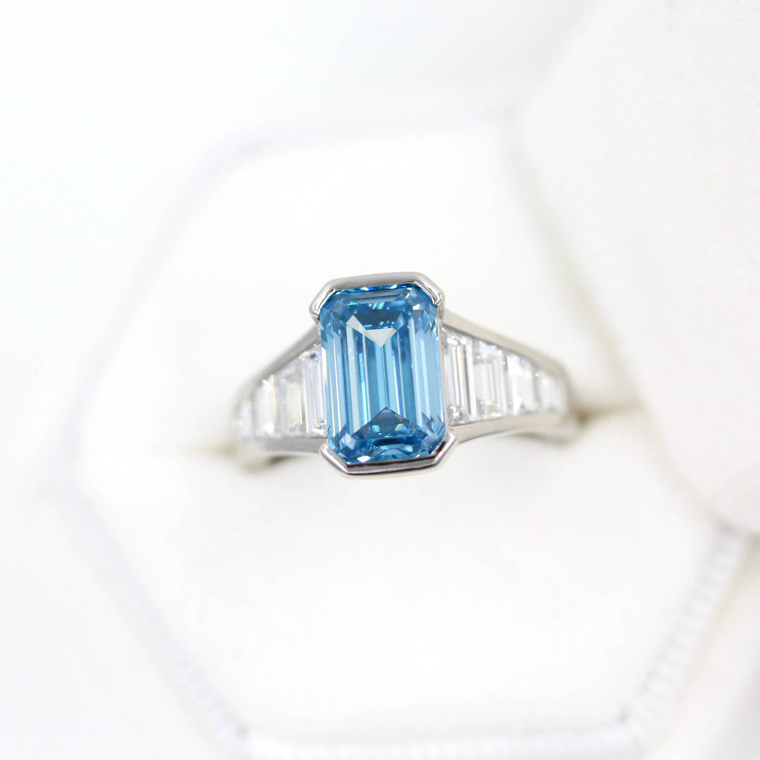 Engagement Ring Platinum The Daphne Ring in Platinum with 3.11ct Blue Lab-Grown Diamond