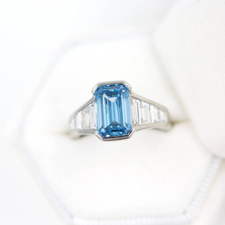 Engagement Ring Platinum The Daphne Ring in Platinum with 3.11ct Blue Lab-Grown Diamond