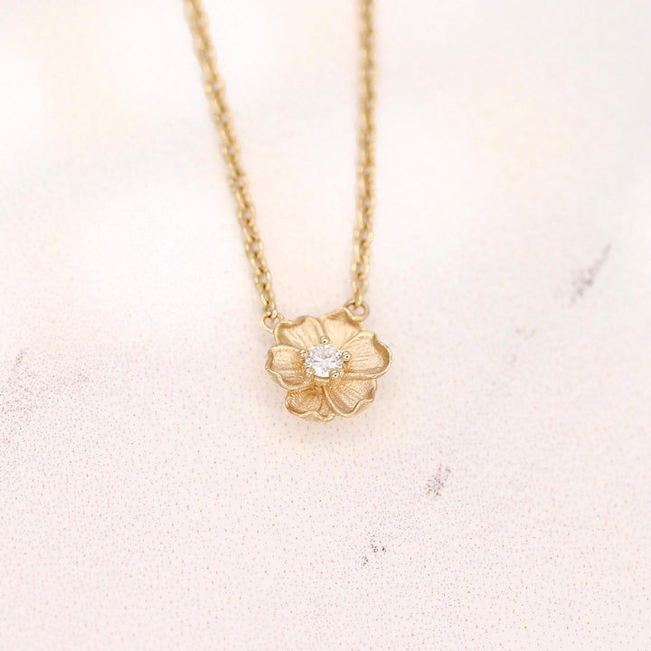 Necklace The April Birthstone Poppy Necklace with Lab-Grown Diamond