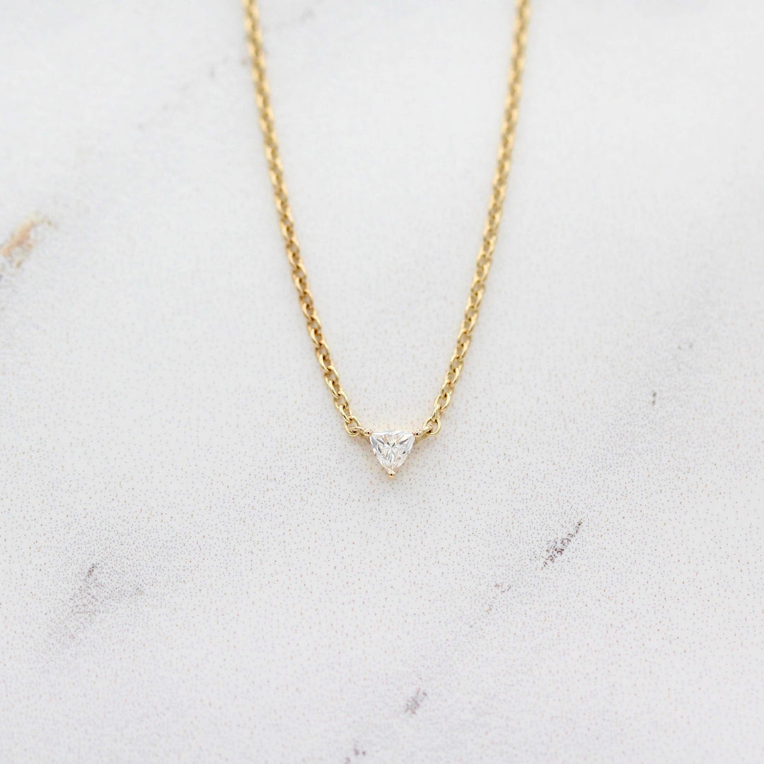 Necklace 14k Yellow Gold The April Tiny Trillion Birthstone Necklace with Lab-Grown Diamond in Yellow Gold