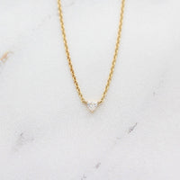 Necklace 14k Yellow Gold The April Tiny Trillion Birthstone Necklace with Lab-Grown Diamond in Yellow Gold