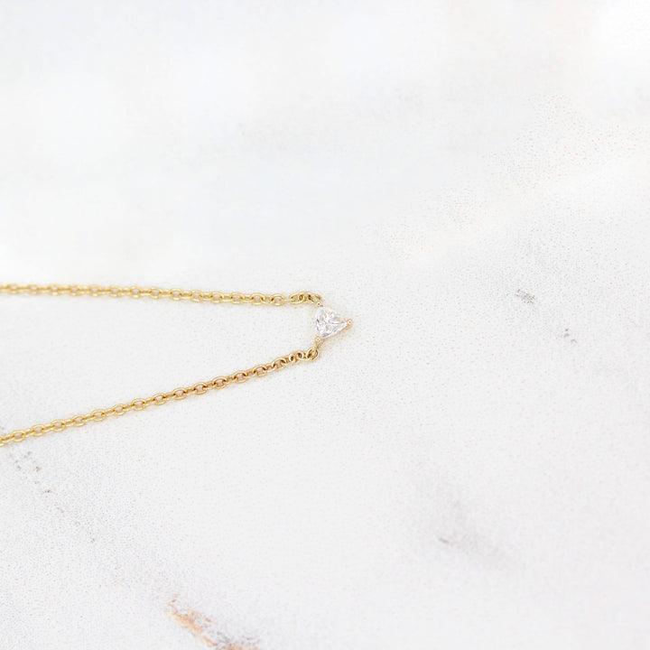 Necklace 14k Yellow Gold The April Tiny Trillion Birthstone Necklace with Lab-Grown Diamond in Yellow Gold