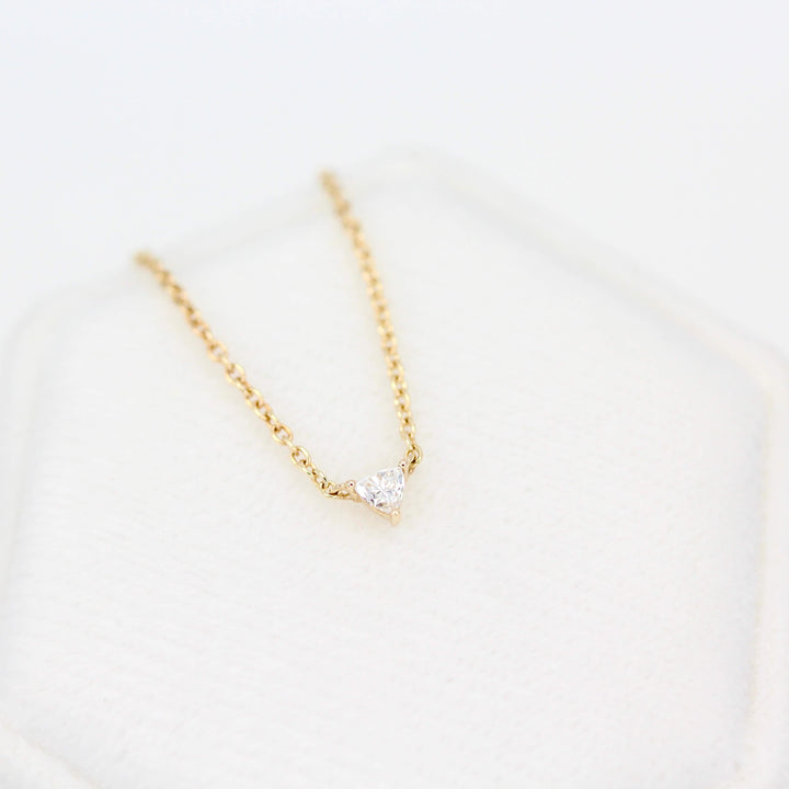 Necklace 14k Yellow Gold The April Tiny Trillion Birthstone Necklace with Lab-Grown Diamond in Yellow Gold