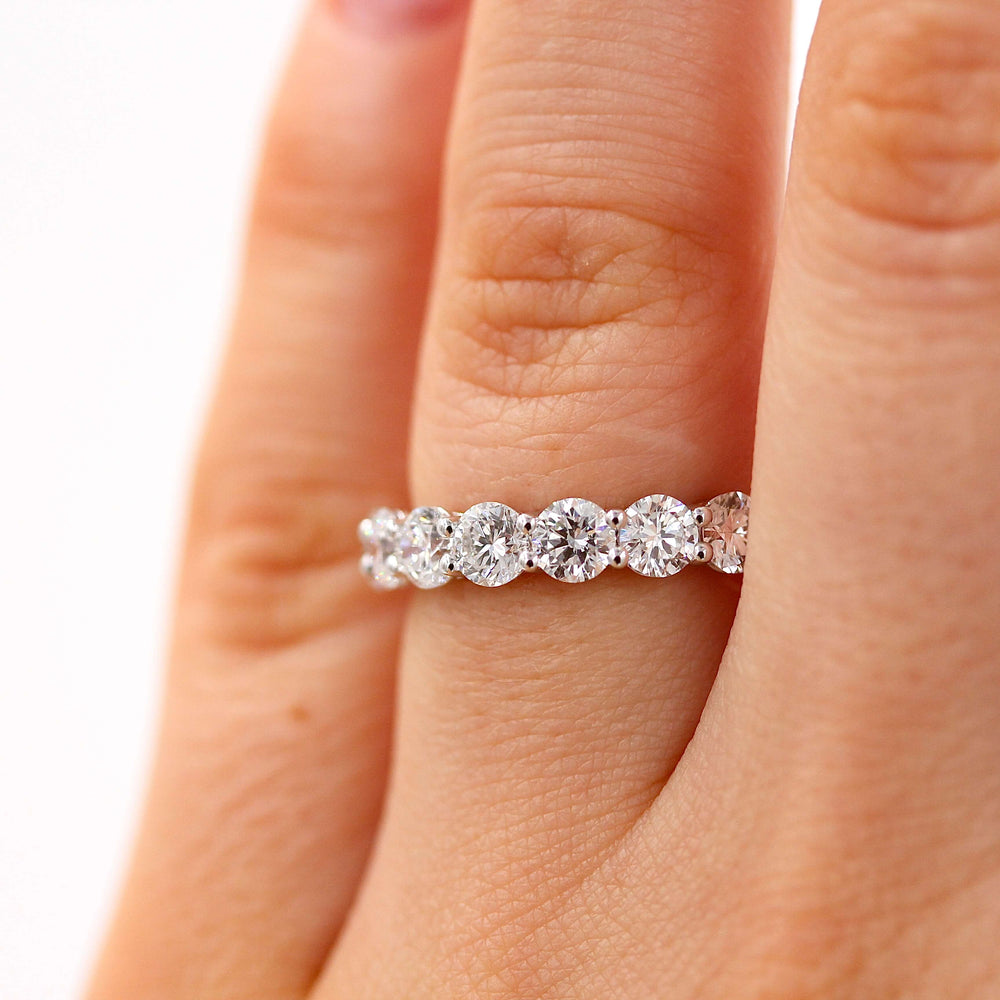 The Elisa Wedding Band in White Gold and 1.75ct Lab-Grown Diamond modeled on a hand