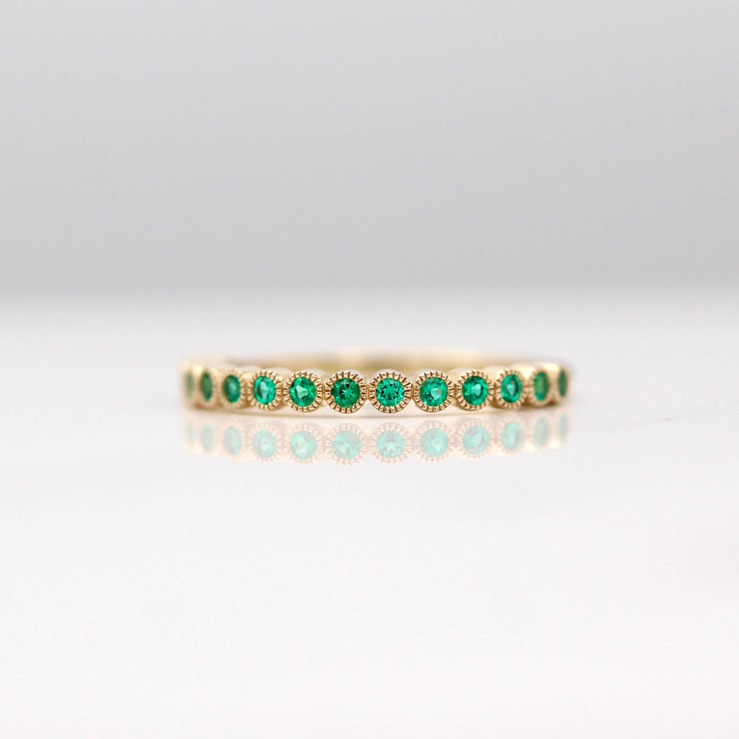 Wedding Band The Birthstone Florence Wedding Band with Emerald (May)