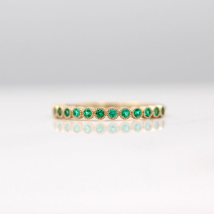 Wedding Band The Birthstone Florence Wedding Band with Emerald (May)