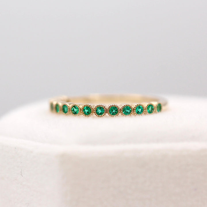 Wedding Band The Birthstone Florence Wedding Band with Emerald (May)