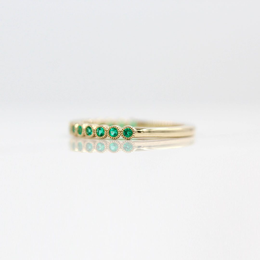 Wedding Band The Birthstone Florence Wedding Band with Emerald (May)