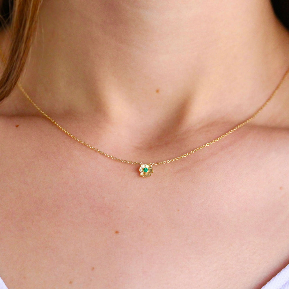 Necklace The May Birthstone Poppy Necklace with Emerald