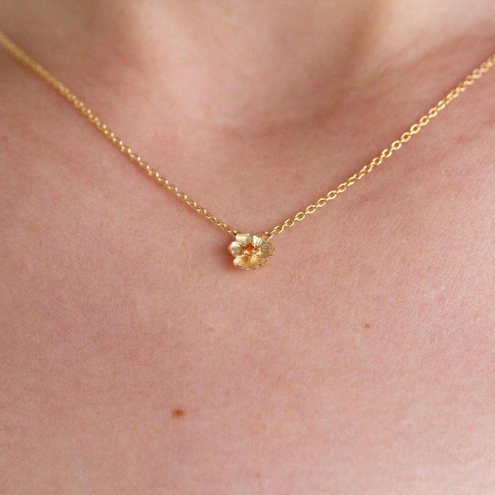 Necklace The November Birthstone Poppy Necklace with Gold Sapphire