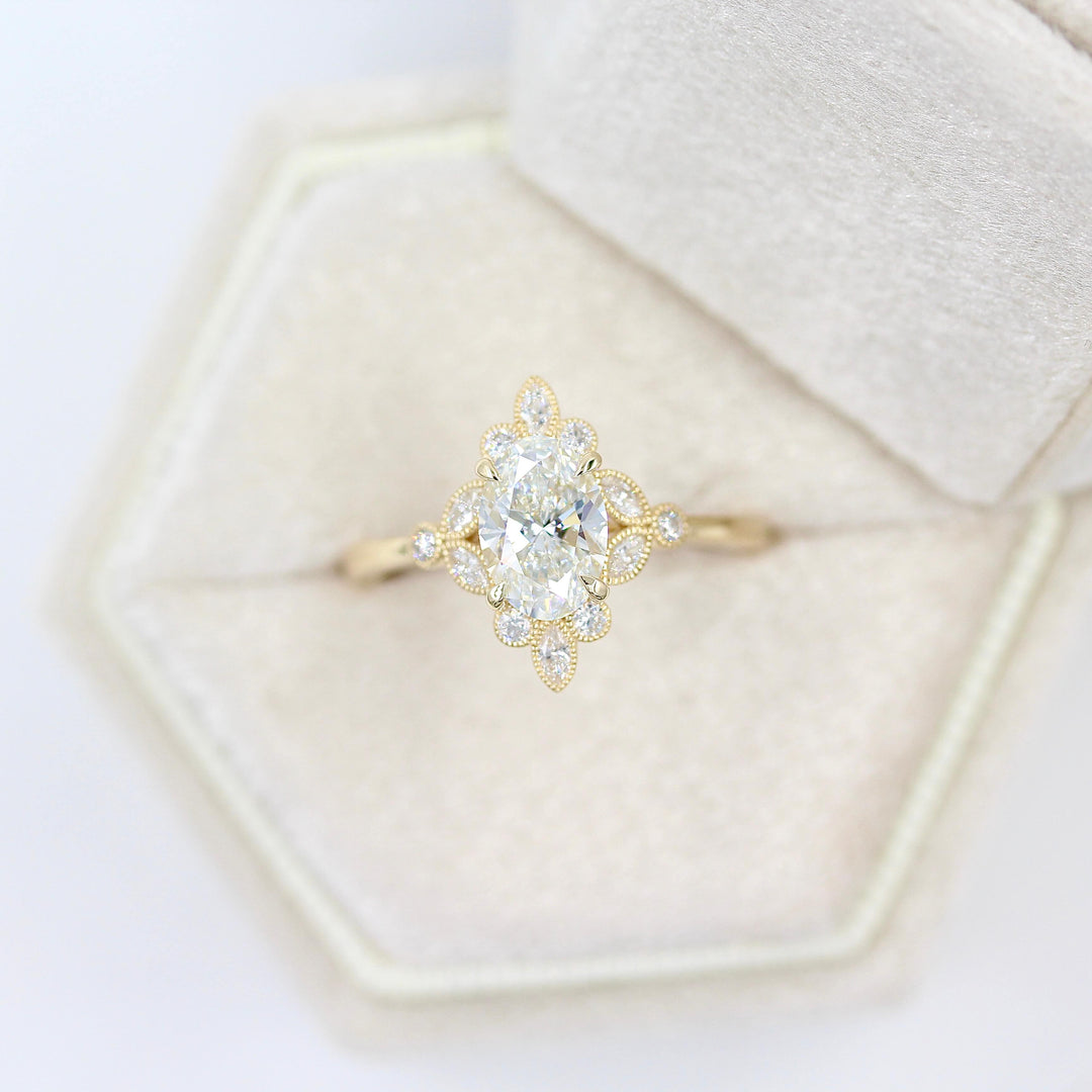 Ready to Ship Ring 14k Yellow Gold The Harlow Ring (Oval) in Yellow Gold with 1.12ct Lab-Grown Diamond