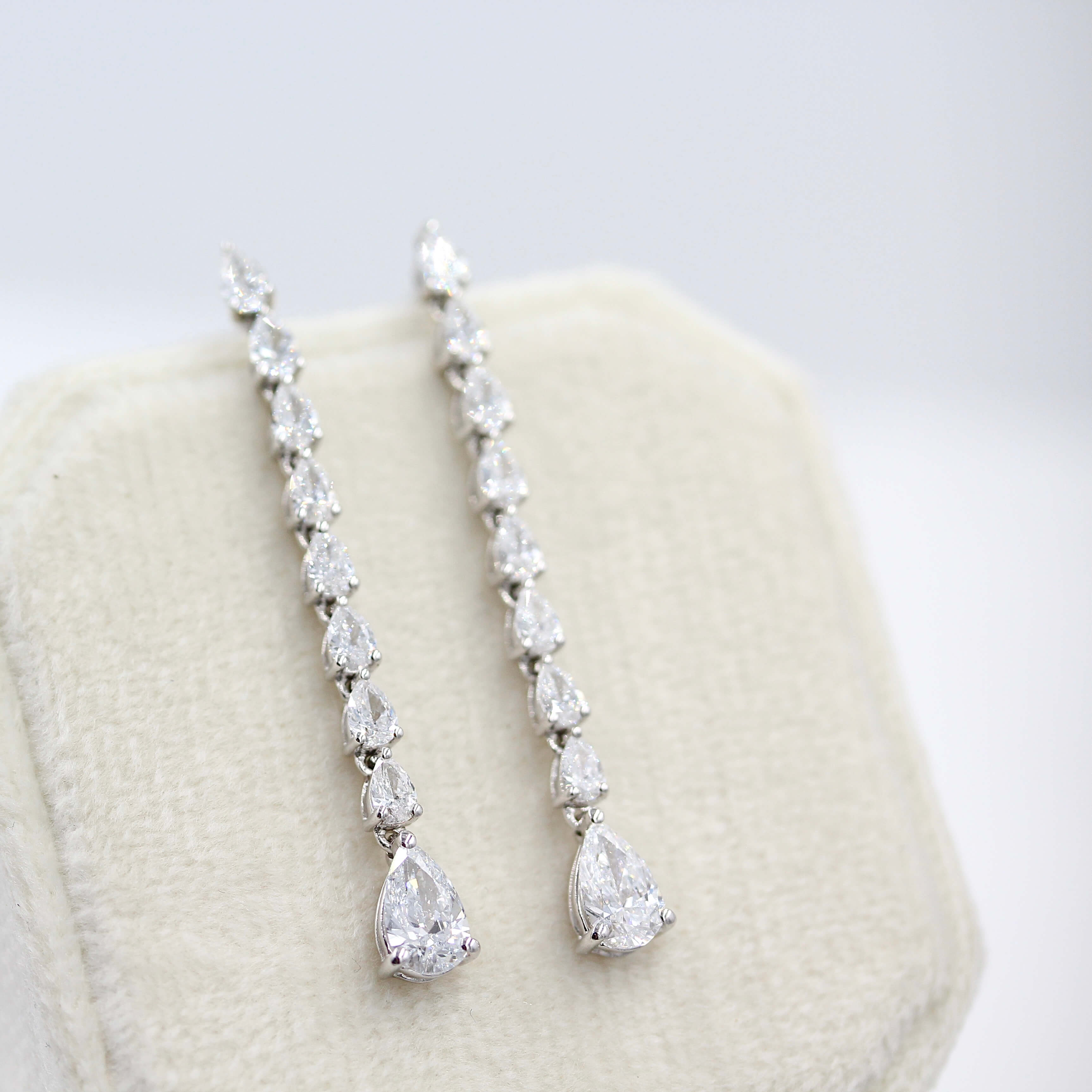 14K Sapphire Diamond Pear Drop Earrings – Fire & Ice