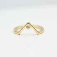 Ready to Ship Ring 14k Yellow Gold The Single Diamond V-Band in Yellow Gold