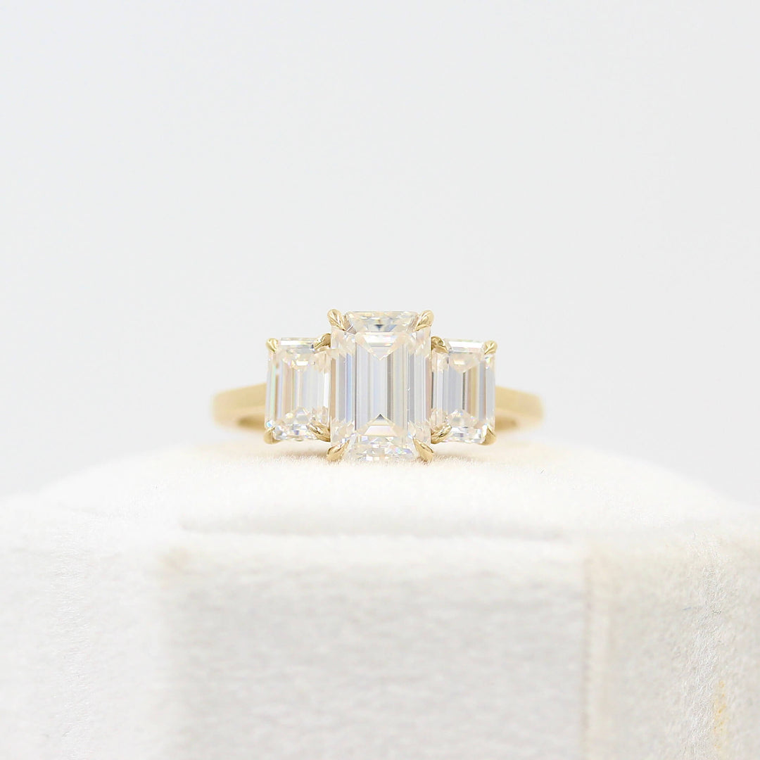 14k Yellow Gold The Kendall Hidden Halo Ring in Yellow Gold with 3ct Moissanite