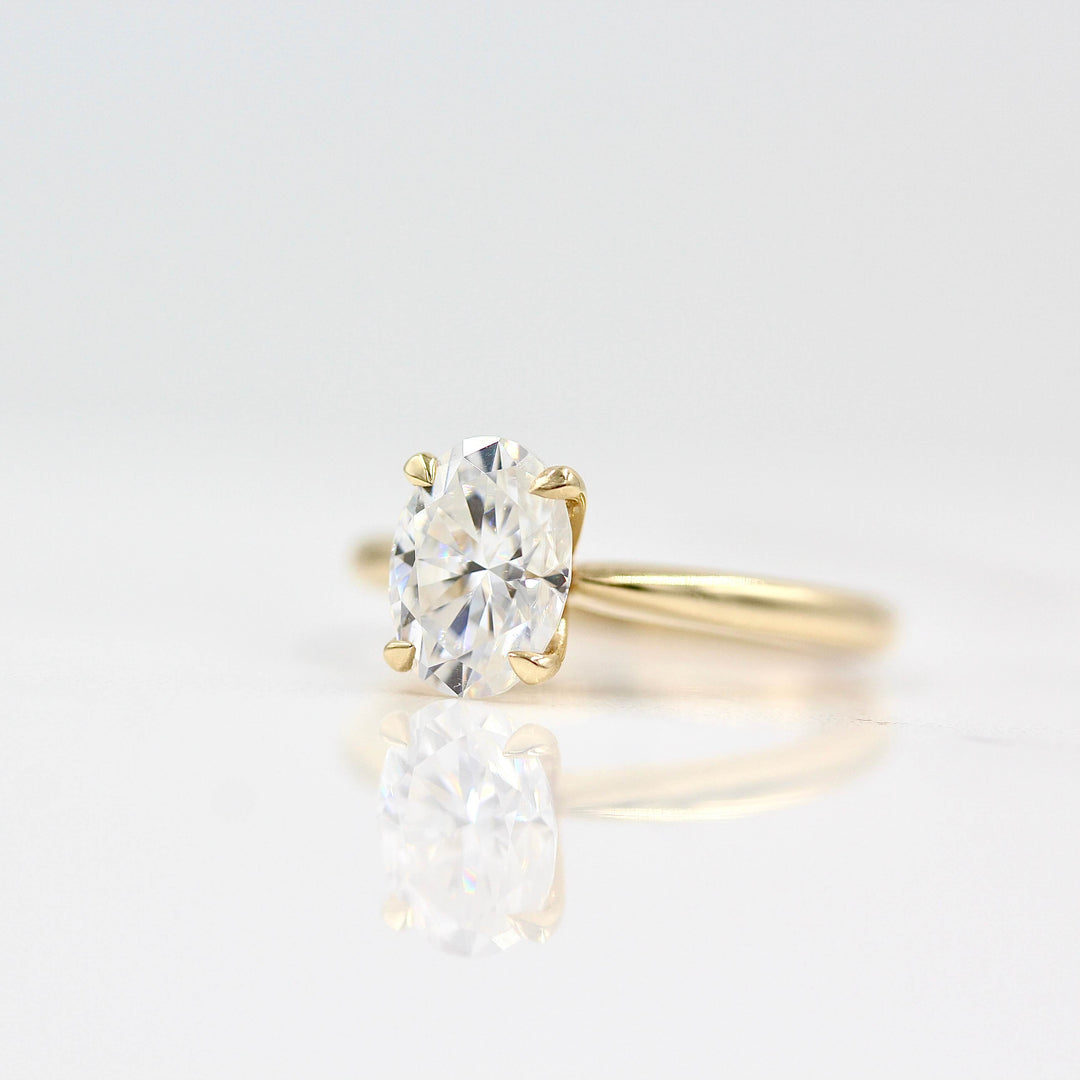 Ready to Ship Ring 14k Yellow Gold The Margot Ring (Oval) in Yellow Gold with 1.75ct Moissanite