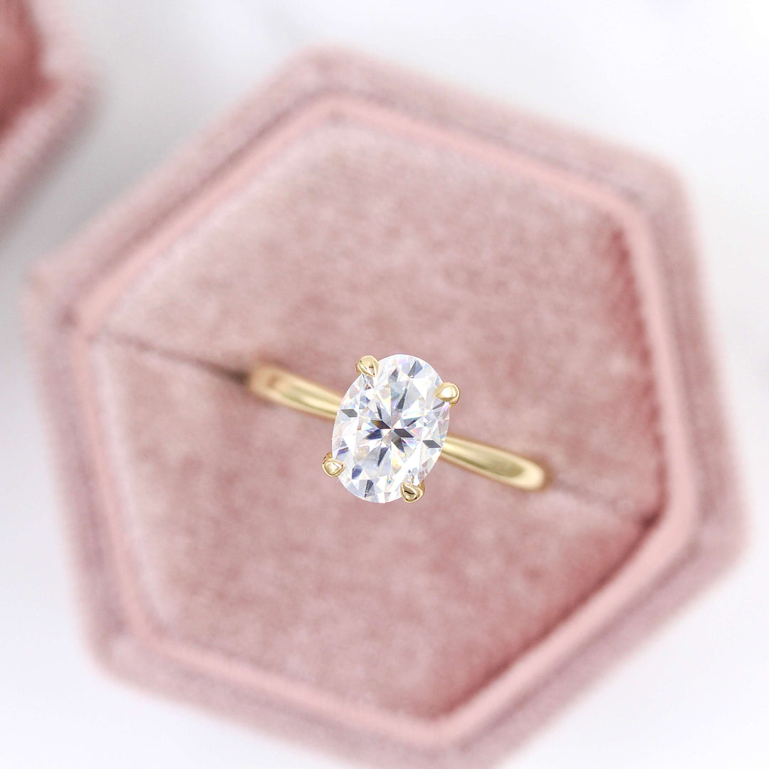 Ready to Ship Ring 14k Yellow Gold The Margot Ring (Oval) in Yellow Gold with 1.75ct Moissanite