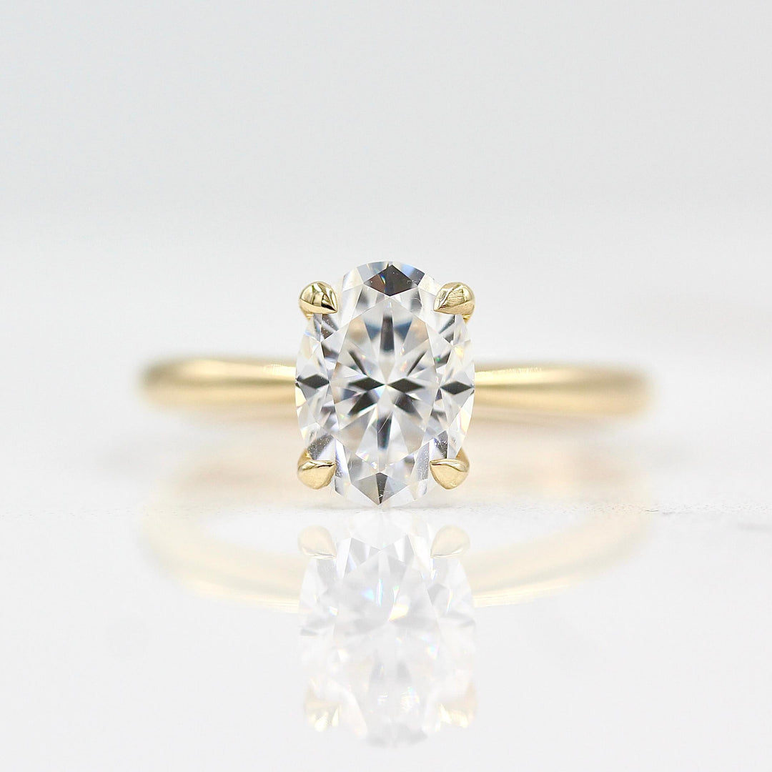 Ready to Ship Ring 14k Yellow Gold The Margot Ring (Oval) in Yellow Gold with 1.75ct Moissanite