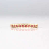 Wedding Band The Birthstone Florence Wedding Band with Padparadcha Sapphire (January)