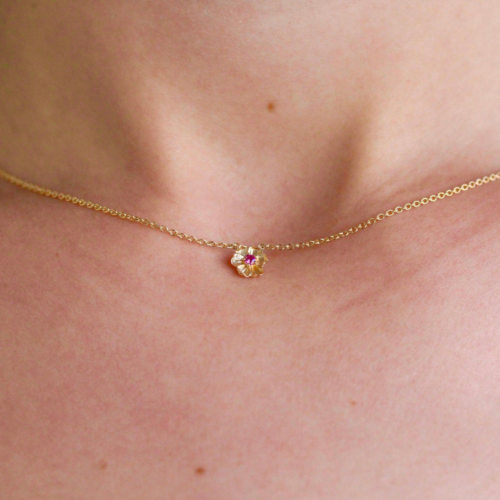 Necklace The January Birthstone Poppy Necklace with Padparadcha Sapphire