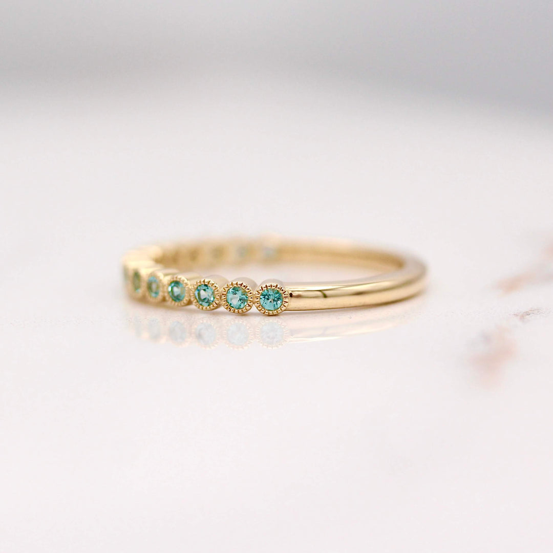 Wedding Band The Birthstone Florence Wedding Band with Paraiba Spinel (December)