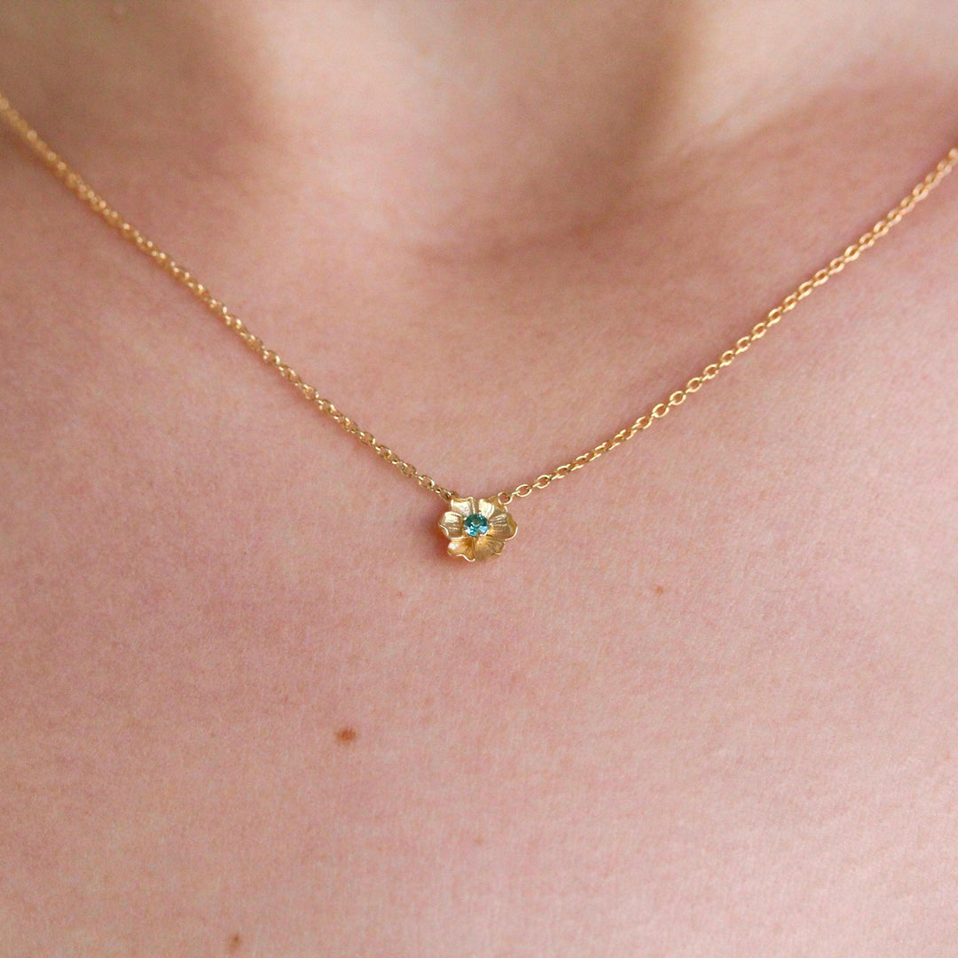 Necklace The December Birthstone Poppy Necklace with Paraiba Spinel