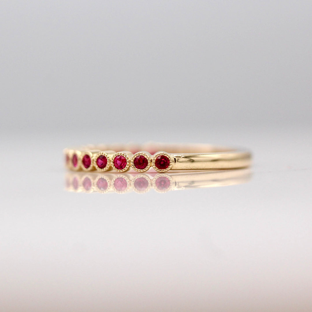 Wedding Band The Birthstone Florence Wedding Band with Ruby (July)