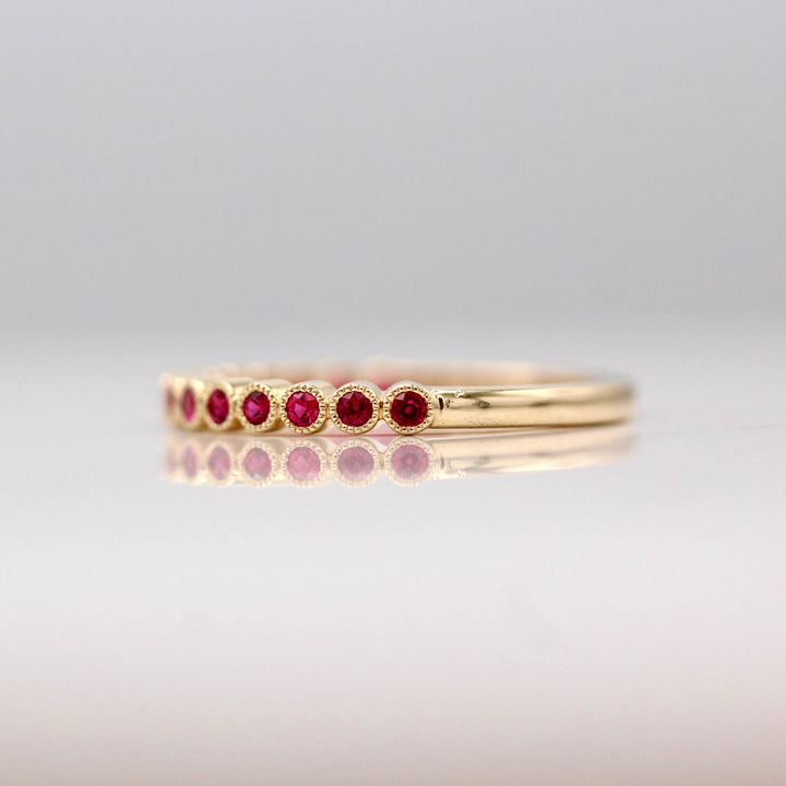 Wedding Band The Birthstone Florence Wedding Band with Ruby (July)