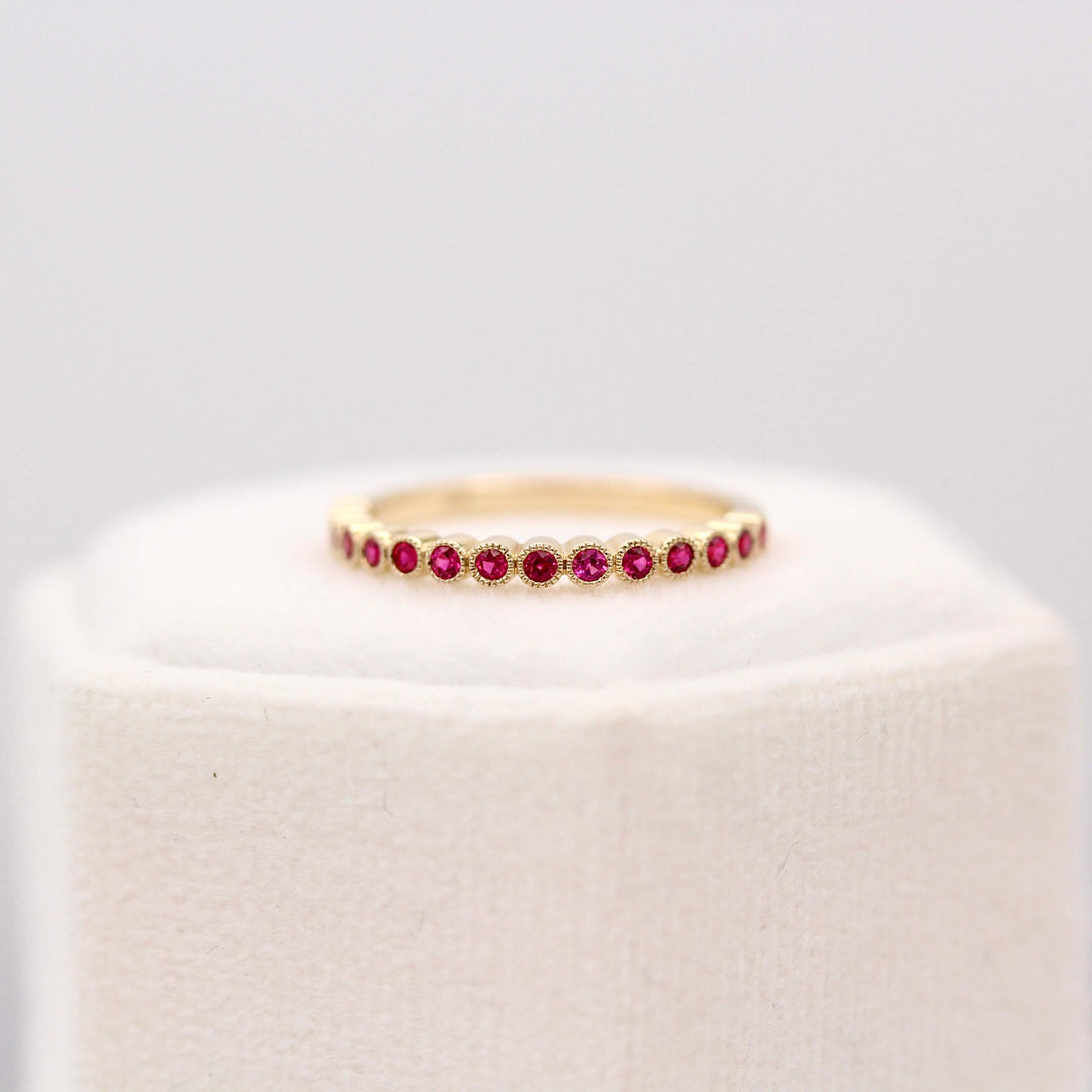 Wedding Band The Birthstone Florence Wedding Band with Ruby (July)