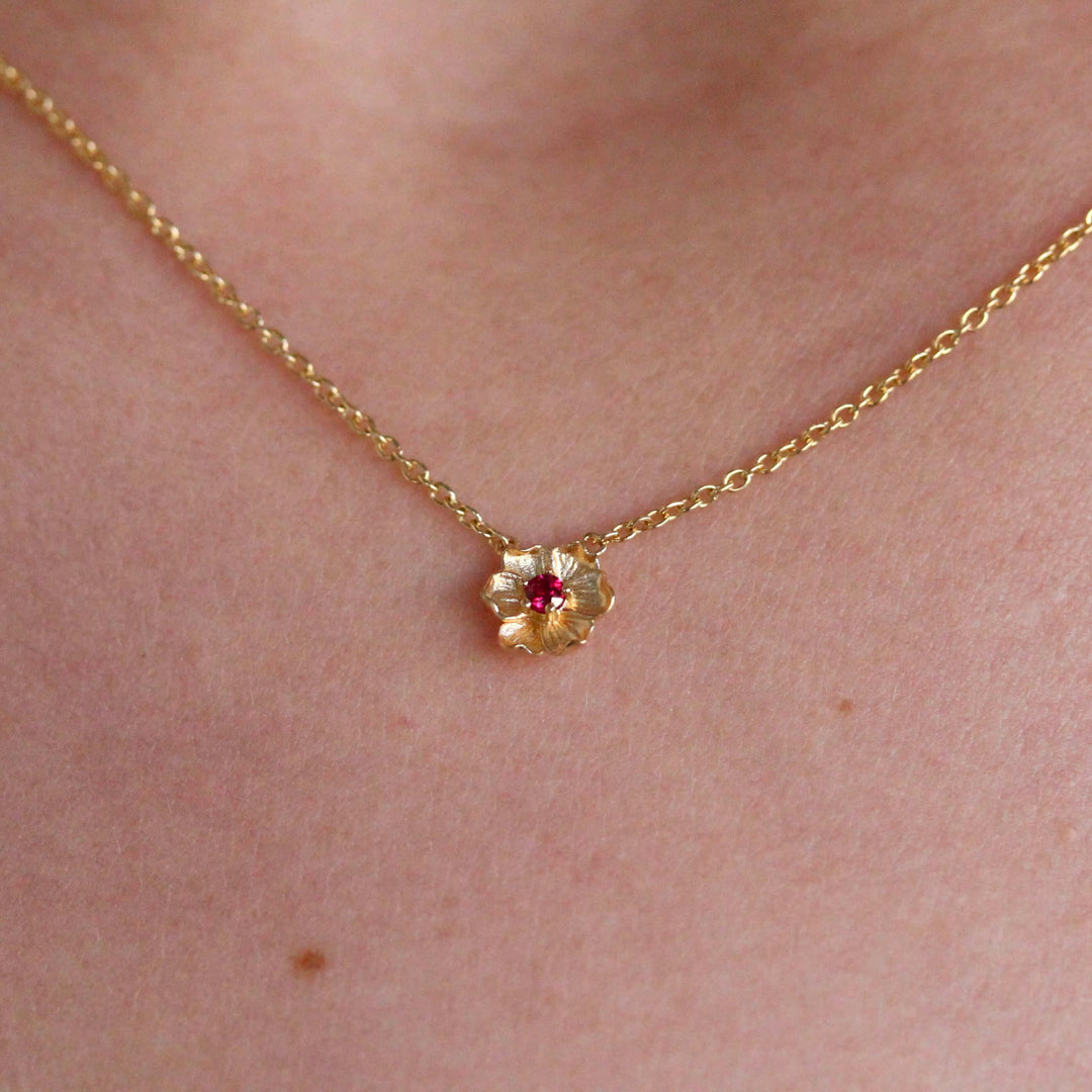 Necklace The July Birthstone Poppy Necklace with Ruby