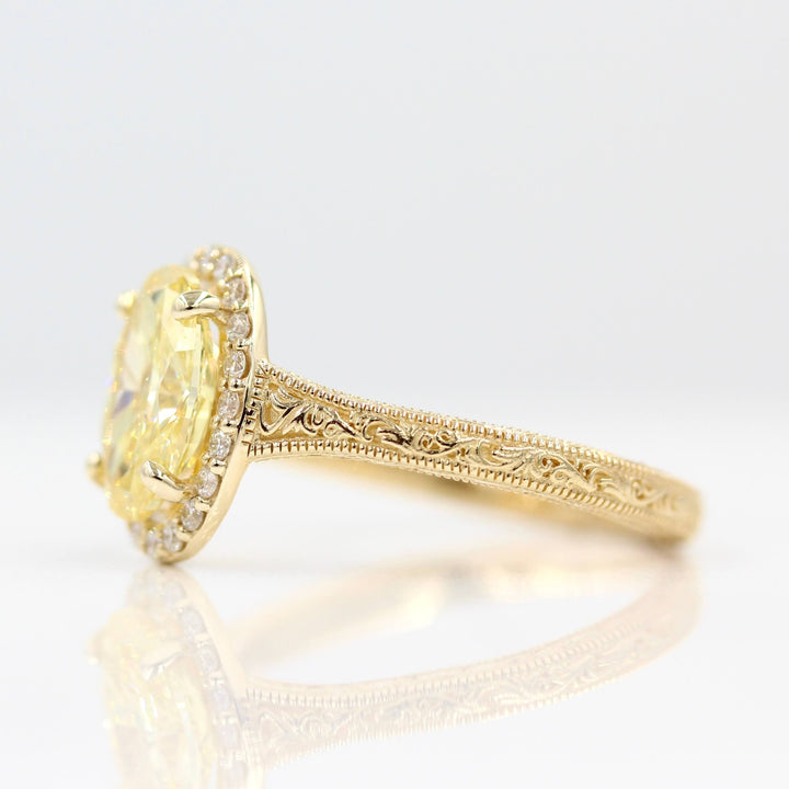 Ready to Ship Ring 14k Yellow Gold / 2.03ct The Sabrina Ring (Oval) in Yellow Gold with 2.03ct Yellow Lab-Grown Diamond