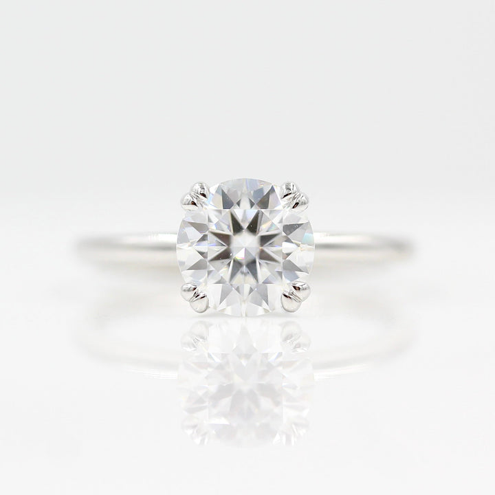 Ready to Ship Ring 14k White Gold The Serena Ring (Round) in White Gold with 1.5ct Moissanite