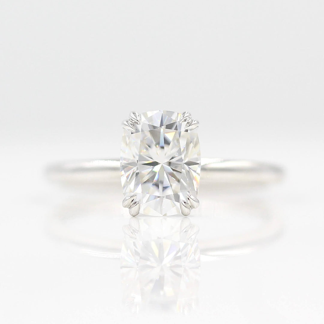 14k White Gold The Serena Ring (Elongated Cushion) in White Gold with 1.75ct Moissanite