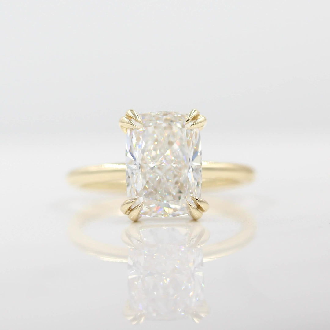 Engagement Ring Lab-Grown Diamond / 14k Yellow Gold / 3.51ct The Serena Ring (Elongated Cushion) in Yellow Gold with 3.51ct Lab-Grown Diamond