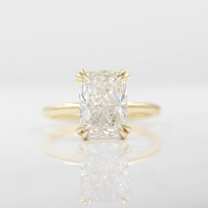 Engagement Ring Lab-Grown Diamond / 14k Yellow Gold / 3.51ct The Serena Ring (Elongated Cushion) in Yellow Gold with 3.51ct Lab-Grown Diamond