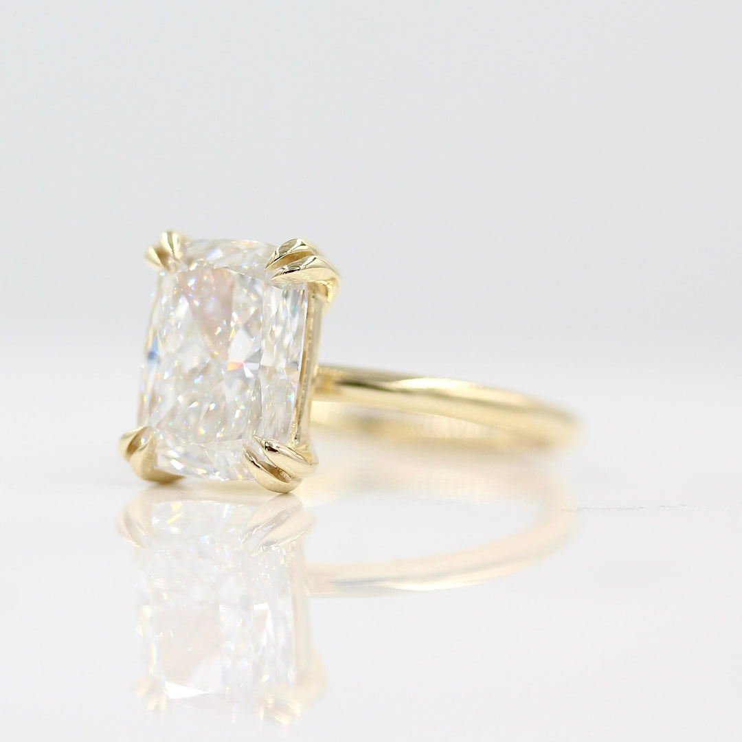 Engagement Ring Lab-Grown Diamond / 14k Yellow Gold / 3.51ct The Serena Ring (Elongated Cushion) in Yellow Gold with 3.51ct Lab-Grown Diamond