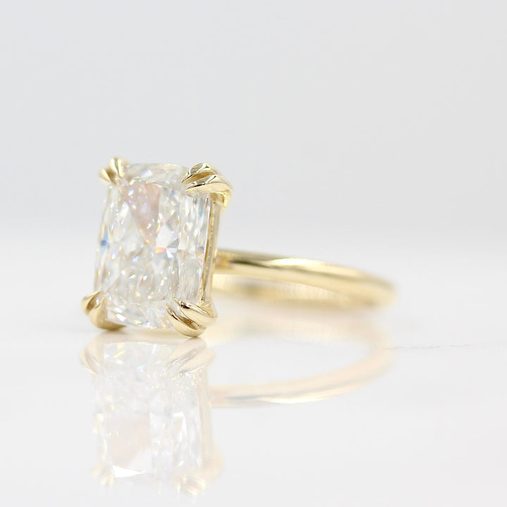 Engagement Ring Lab-Grown Diamond / 14k Yellow Gold / 3.51ct The Serena Ring (Elongated Cushion) in Yellow Gold with 3.51ct Lab-Grown Diamond